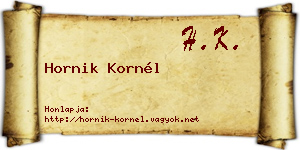 Hornik Kornél névjegykártya