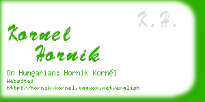 kornel hornik business card